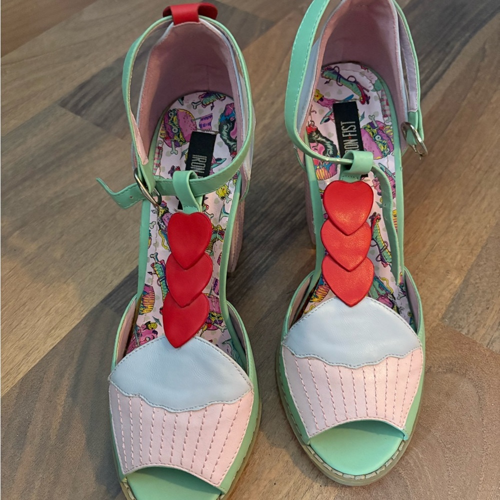 Iron Fist Cupcake Heart Sandals